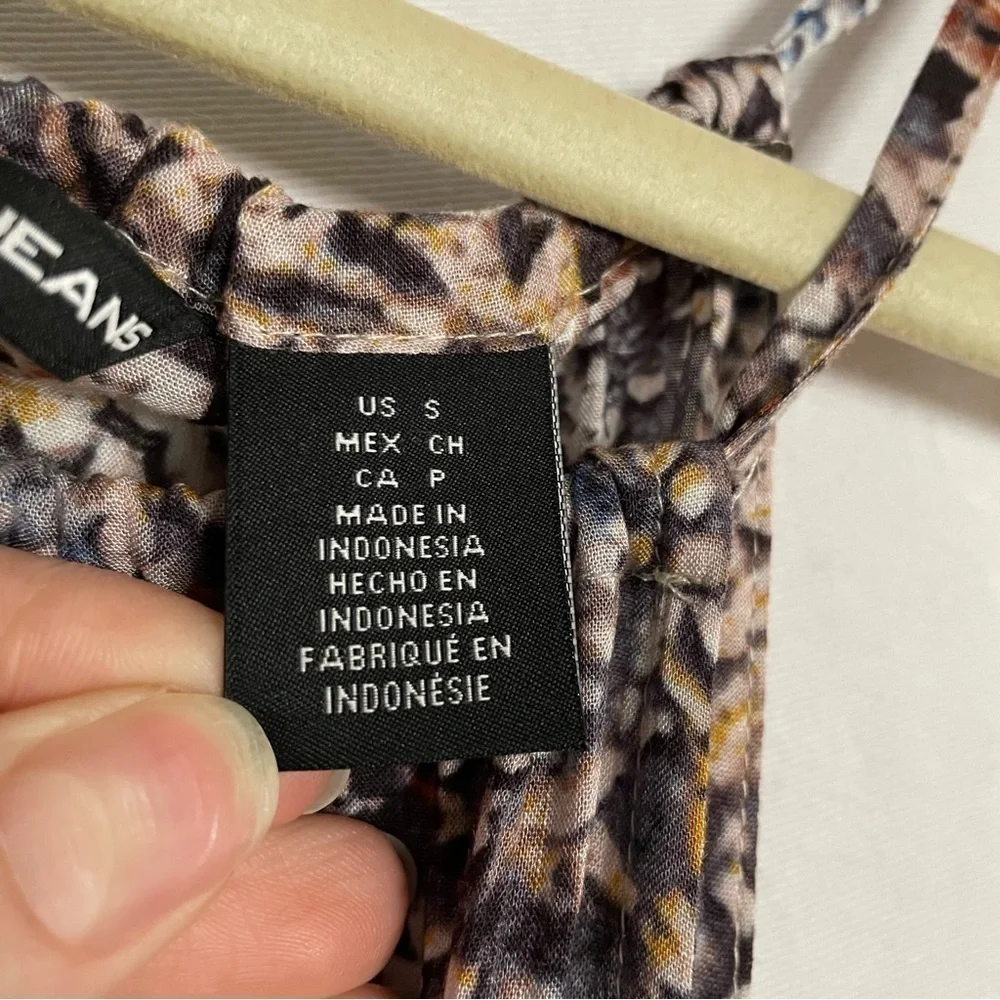 DKNY Boho Printed Midi Dress Artsy Handkerchief Hemline - Picture 3 of 15